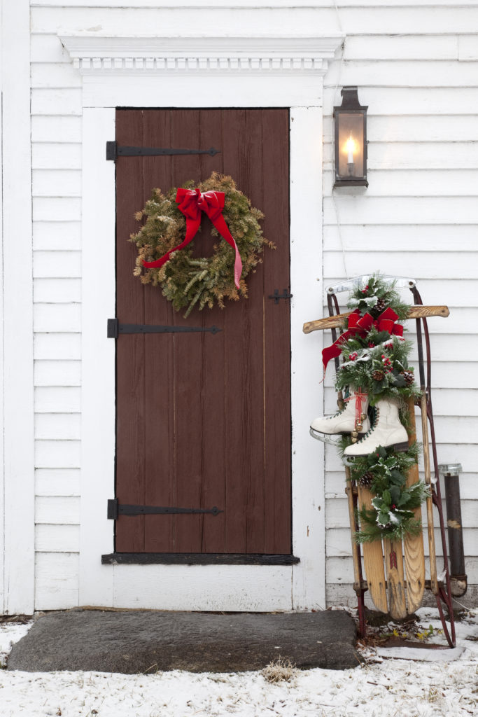 Christmas Door with Sled by Utah Interior Designer