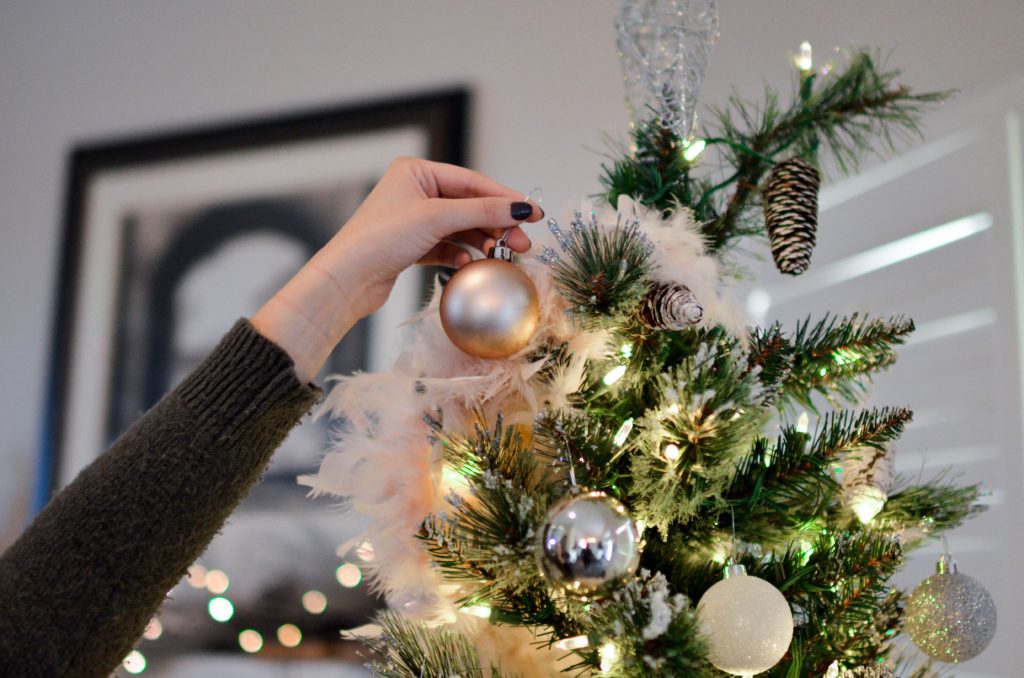 Salt Lake City Interior Designer Decorating a Christmas Tree