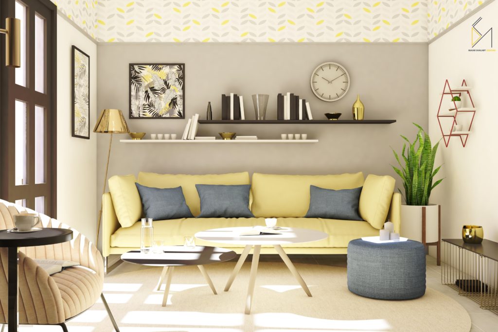 Yellow couches like this one are trending in 2020
